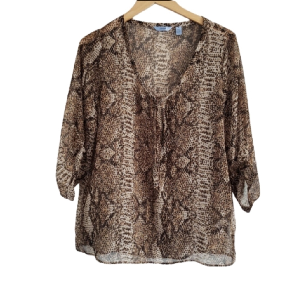 Izod chiffon snake print top
